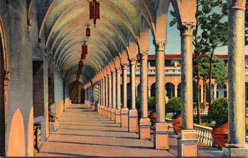 Florida Sarasota Ringling Art Museum Archway Along Inner Court Curteich