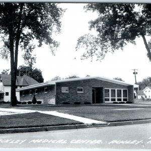 c1960s Ackley, Iowa RPPC Medical Center Hospital Nursing Home Car Houses IA A283