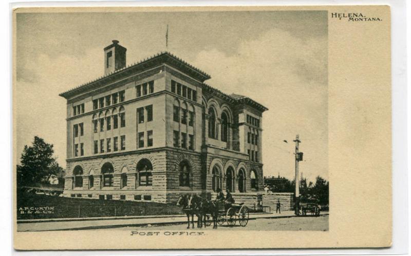 Post Office Helena Montana 1910c postcard 