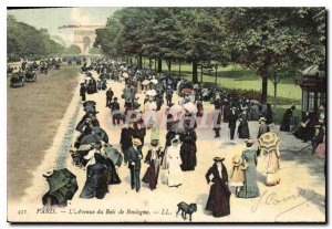 Postcard Old Paris Avenue du Bois de Boulogne
