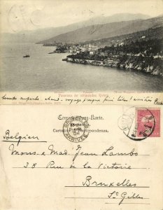 croatia, ABBAZIA OPATIJA, Panorama Volosca (1908) Postcard