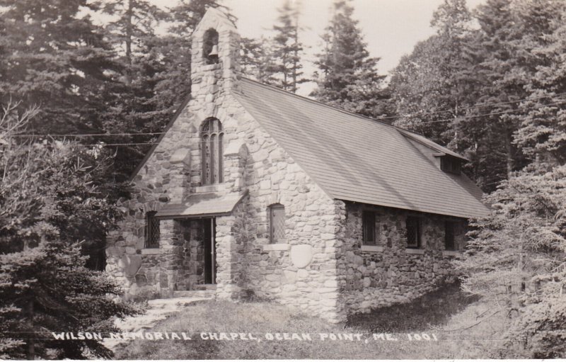 Maine Ocean Point Wilson Memorial Chapel 1938 Real Photo