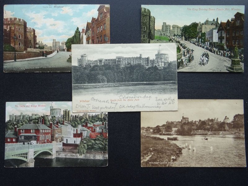 British Royalty WINDSOR CASTLE Collection x 5 in c1902 UB Postcard (1)