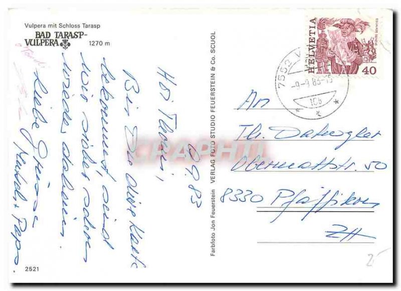 Modern Postcard Bad Tarasp Vulpera Vulpera Tarasp put Scholss