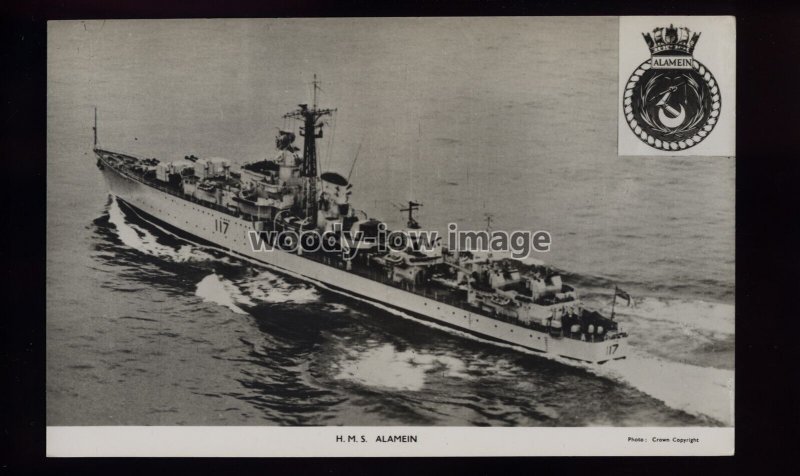 na9153 - Royal Navy Battleship - HMS Alamein 117 - postcard