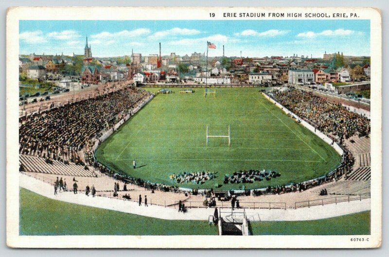 Erie PAHigh School Football StadiumGame DayPlayersSkyline1930s Linen PC