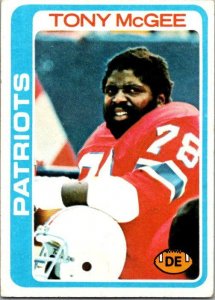 1978 Topps Football Card Tony McGee New England Patriots sk7352