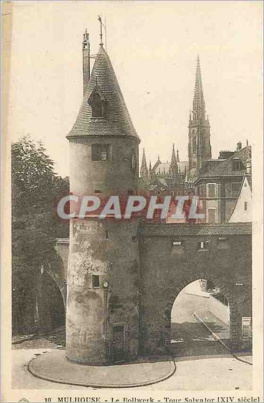 Old Postcard 10 Mulhouse the Bollwerk Tower Salvador (xiv century)