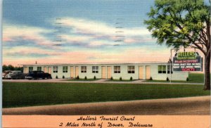 1940s Heller's Tourist Court Motel Dover Delaware Linen Postcard