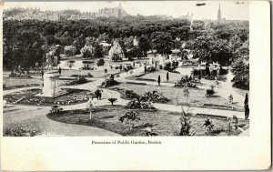 Aerial View, Panorama of Public Gardens, Boston MA c1908 Vintage Postcard A77