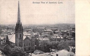 Stamford Connecticut Birds Eye View Church Vintage Postcard AA5597