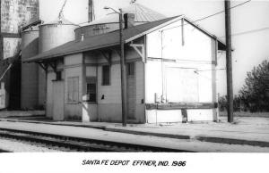 Effner Indiana Santa Fe Railroad Depot Real Photo Vintage Postcard K101387