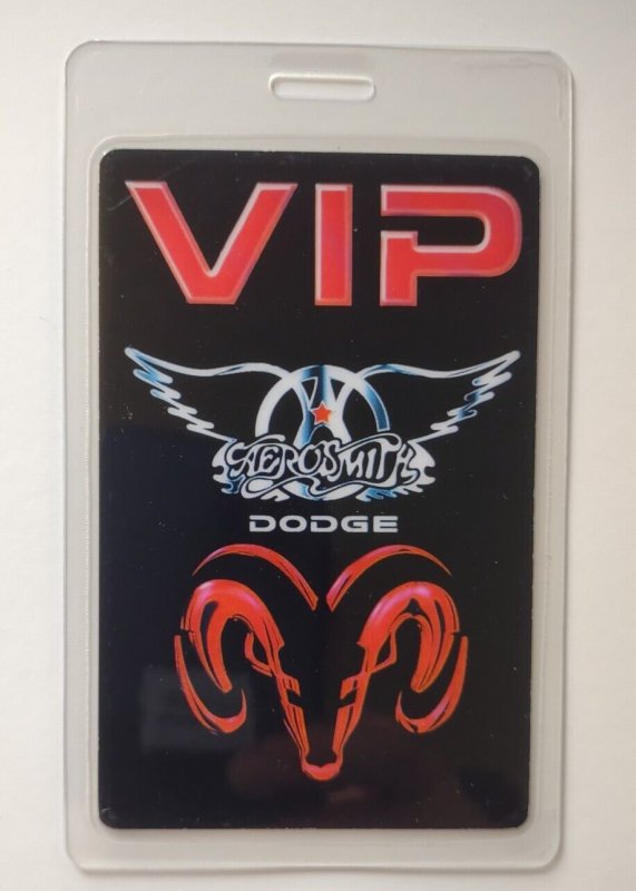 Aerosmith Plastic Laminated Concert Event Pass VIP Not For Backstage Hard Rock