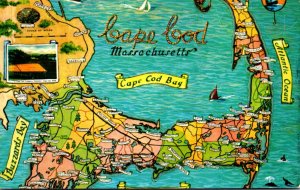 Massachusetts Cape Cod Map 1963