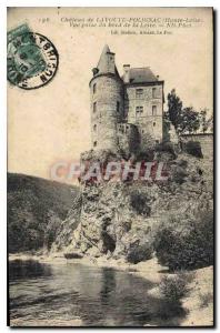 Old Postcard Chateau de Polignac Haute Loire Lavoute taking view of the edge ...