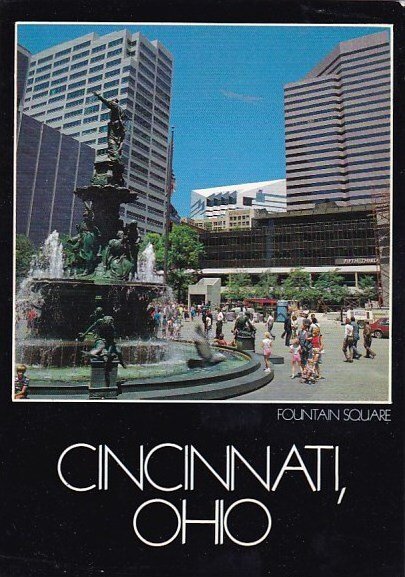 Ohio Cincinnati Fountain Square The Center Of Downtown 1988