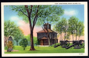 Illinois ROCK ISLAND Fort Armstrong Cannons Powder House LINEN