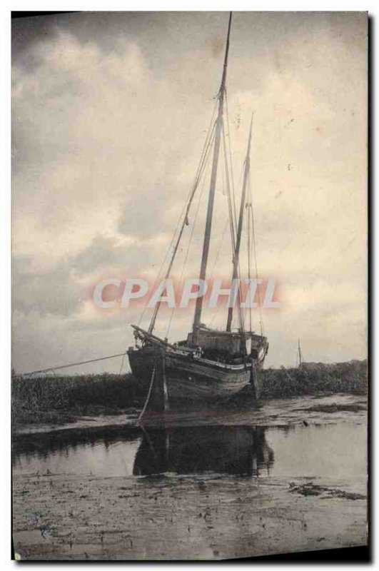 Postcard Old fishing boat