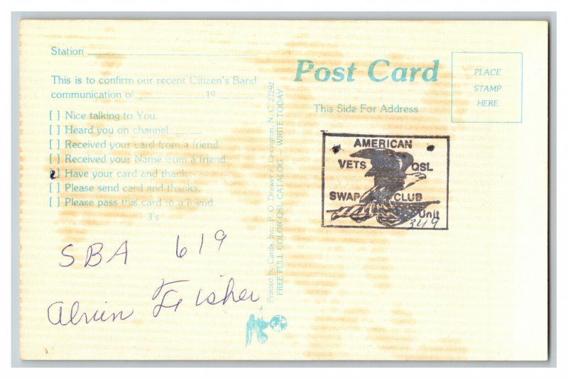 Postcard QSL Radio Card From Manhattan Kansas KDJ 4727 