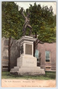 Pre-1907 ANNAPOLIS MD De KALB MONUMENT GEORGE W JONES ANTIQUE GERMANY POSTCARD