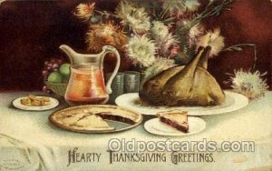 Artist Ellen Clapsaddle, Thanksgiving 1908 wear on corners, postal used 1908