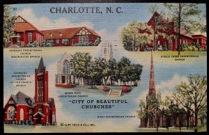 Vintage Postcard 1946 City of Beautiful Churchs, Charlotte, North Carolina (NC)