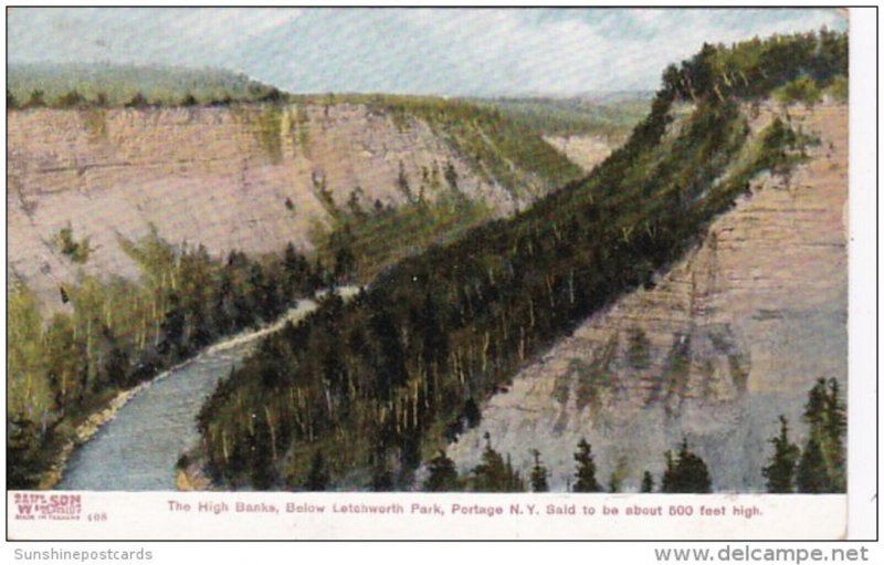 New York Portage The High Banks Below Letchworth Park 1910