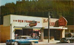 Autos Babe's Cafe roadside 1964 Klamath Falls California Roberts postcard 7688