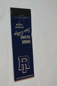 Rhode Island State College Student Union 20 Strike Matchbook Cover