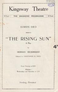 The Rising Sun Jewish Herman Hiejerman Kingsway Theatre Programme