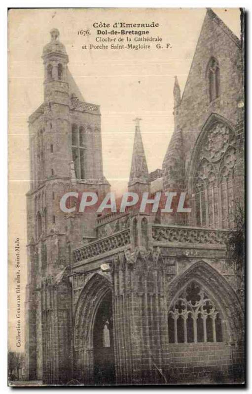 Old Postcard Cote d'Emeraude Dol De Bretagne Bell tower of the Cathedral