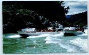 REQUA, California CA~ Klamath River KLAMATH QUEEN & MISS VICKI Jet Boat Postcard