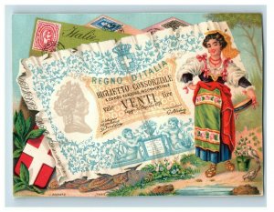 1870s-80s Victorian Trade Cards Featuring Bank Notes Countries Lot Of 8 P212