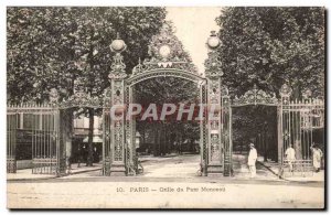 Old Postcard Paris Grille Parc Monceau