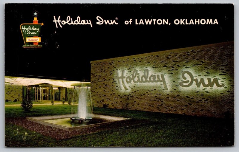 Holiday Inn Lawton Oklahoma OK Exterior View Waterfountain Postcard UNP VTG 