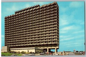 Tel Aviv Hilton Israel Independence Park Old Cars Postcard c1970