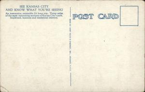 Kansas City MO Yellow Cab Co Bus c1920 Postcard