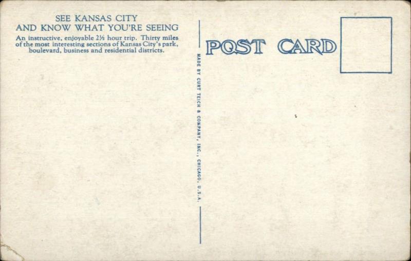 Kansas City MO Yellow Cab Co Bus c1920 Postcard