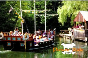 Pirate Ship Buccaneer Ride, Story Land Park Glen NH Postcard I70