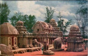 VINTAGE POSTCARD 1,300-YEAR OLD STONE TEMPLES CARVED FROM ROCK INDIA 1974