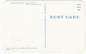 Antigua BWI Antigua Beach Hotel 1950s Postcard Caribbean