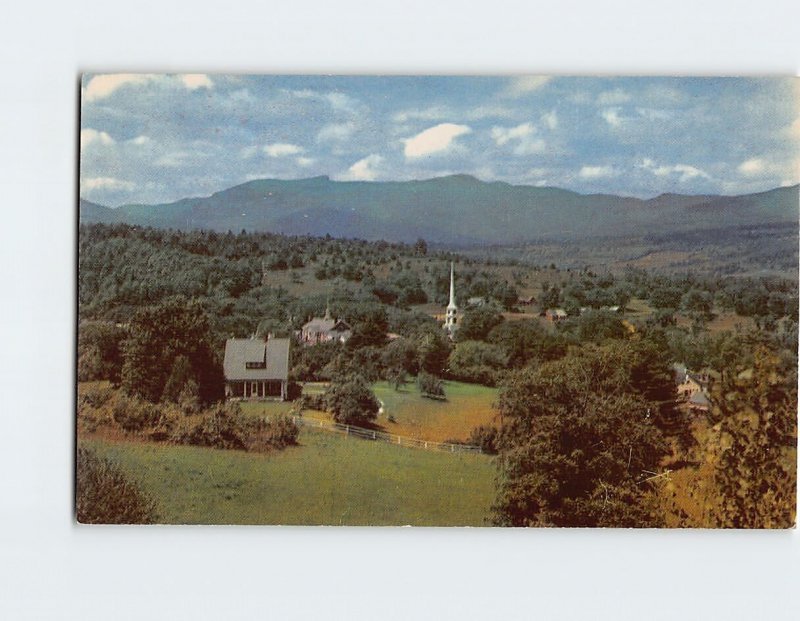 Postcard Mt. Mansfield With Stowe In The Foreground, Stowe, Vermont