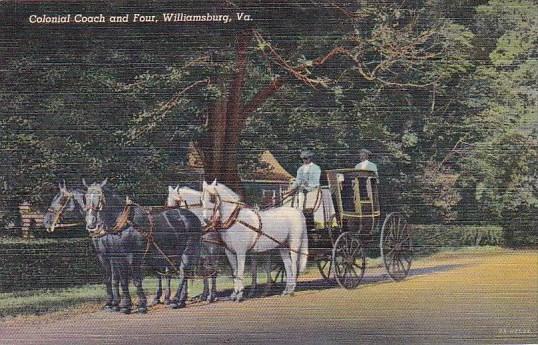 Virginia Williamsburg Colonial Coach And Four