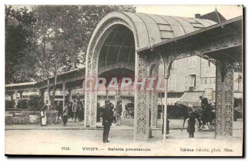 Vichy - promenois Gallery - horse - Old Postcard