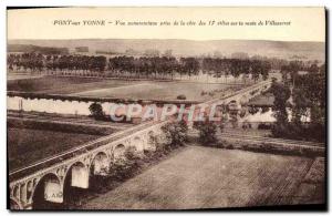 VINTAGE POSTCARD Bridge on Yonne Panoramic View taken of the size of the 17 c...