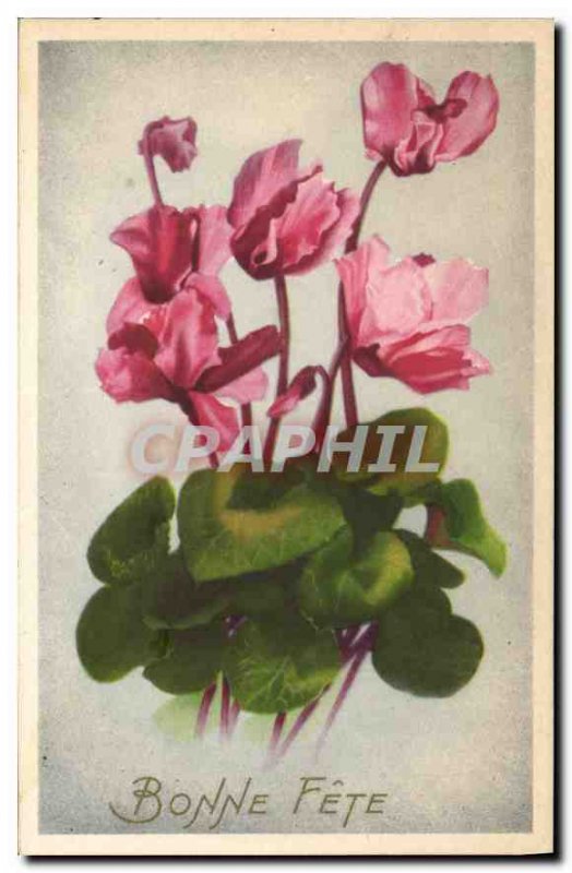 Old Postcard Bonne Fete Flowers