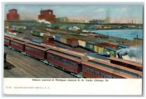 Chicago Illinois IL Postcard Illinois Central Michigan Central RR Yards c1910's