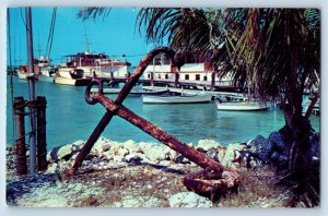 Marathons Florida FL Postcard Thompson's Dock Keys Anchor c1960 Vintage Antique
