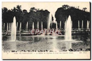 Old Postcard Palace Of Versailles The Neptune Fountain on the great waters Day