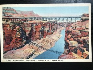 Vintage Postcard 1939 Navajo Bridge Colorado River Marble Canyon Arizona (AZ)